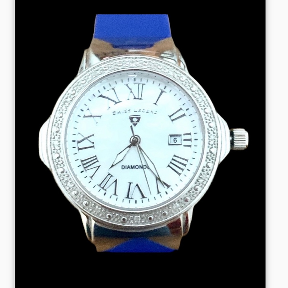 Diamond South Beach Watch Royal Blue NWT Swiss Legend - Picture 2 of 8